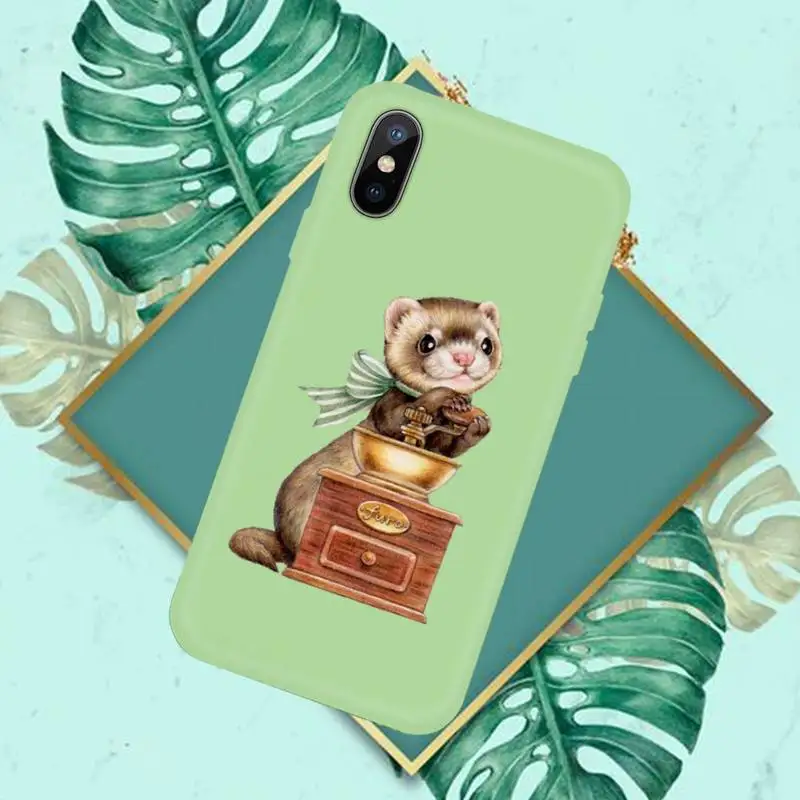 

Cartoon otter Cartoons Phone Case Candy Color for iPhone 11 12 mini pro XS MAX 8 7 6 6S Plus X SE 2020 XR