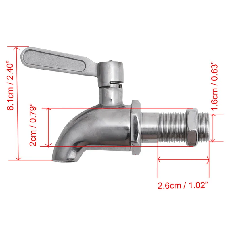 

Stainless Steel Beverage Drink Dispenser Wine Barrel Spigot / Tap / Faucet M16