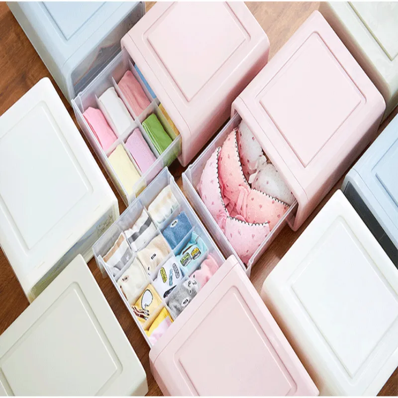 Пластиковый ящик для хранения нижнего белья бюстгальтер носки Органайзер