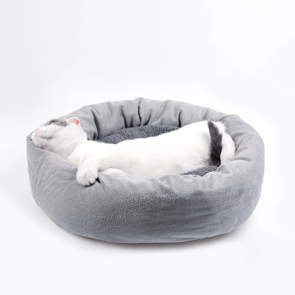 Круглая кровать для кошек мягкая плюшевая собак щенков подушка - Цена: 80433.58