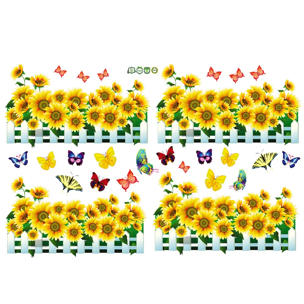 

Sunflower Pastoral Wall Stickers Bedroom Warm Corner Stickers Hipster Wall Decoration Stickers Waist Line Skirting Line