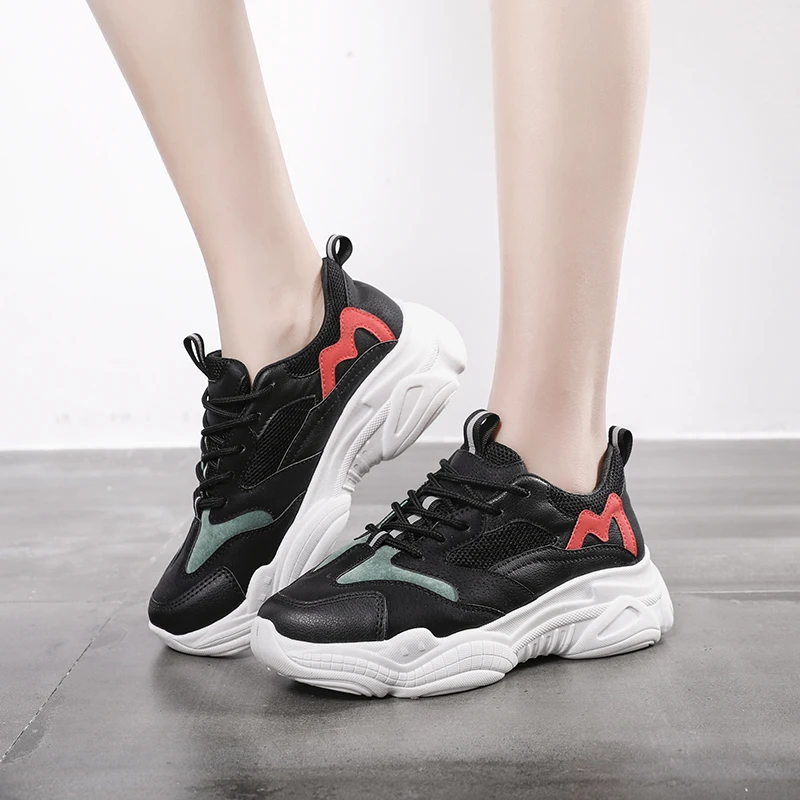 2020 Spring Summer Autumn women Fashion sneakers female casual shoes platform PU leather classic lace up s084 | Обувь