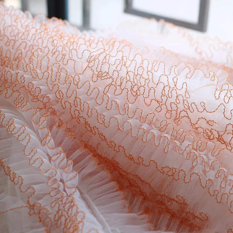 Кружевная Сетка для девочек 100 см самостоятельной сборки одежды плиссированная