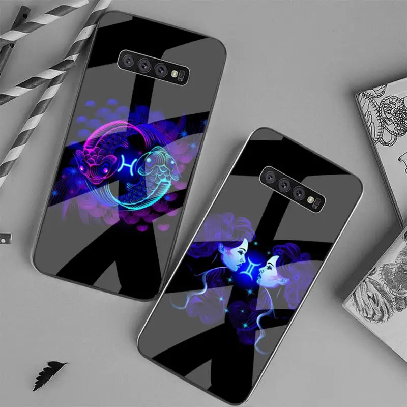 

Black Tpu Zodiac Signs Phone Cases Tempered Glass For Samsung S6 7 8 9 10 20 Plus Ultra Note8 9 10 10pro