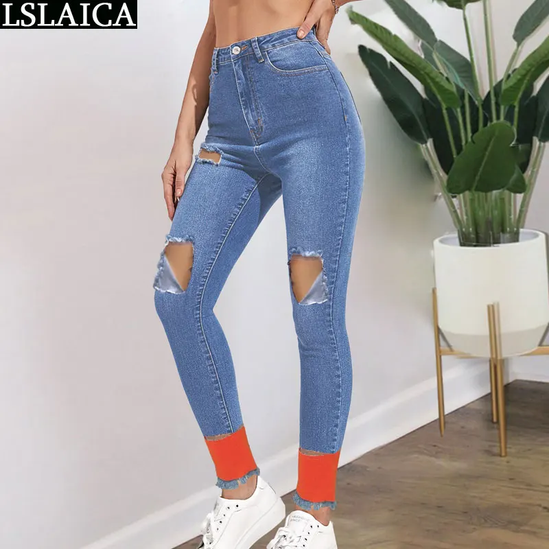 

Women's Pants Solid Color Fashion New Arrival Casual Denim Pencil Pants for Women Autumn Slim Streetwear High Waist Trousers