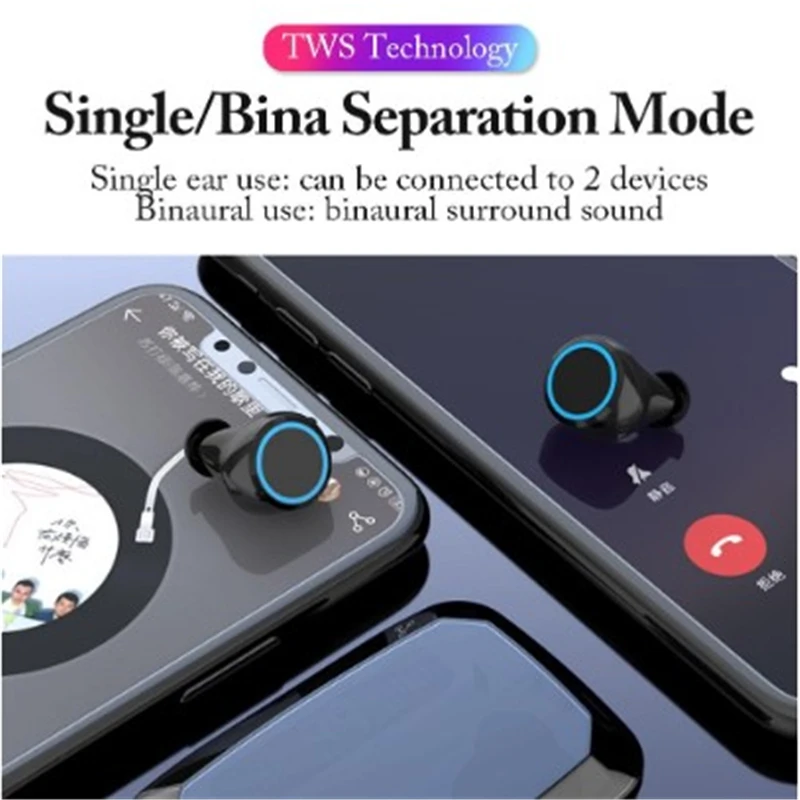 Новые беспроводные Bluetooth наушники цифровой светодиодный дисплей сенсорное