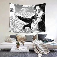 eren jaeger freedom panel tapestry anime cosplay kawaii tapestry wall bedspread bohemian hanging blanket for living room