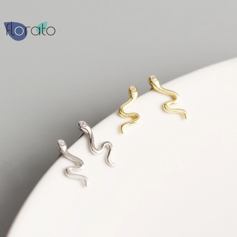 

925 Sterling Silver Statement Earring Cute Animal Snake Stud Earrings For Women Girls Lovers' Anniversary Ear Stud Jewerly Gift