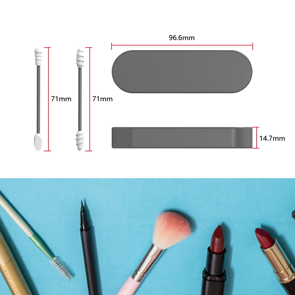 

2pcs Double-ended Silicone Spiral Cotton Swabs Ear Pick Spoon Reusable Ear Wax Removal Cleaner Ear Tool Multi-function Portable