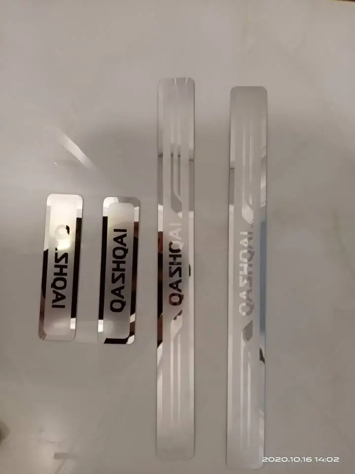 4 шт./лот ультратонкая Накладка на порог из нержавеющей стали для Nissan QASHQAI 2007 2019