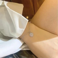 s925 sterling silver chain bracelet silver 5mm 5a zircon snowflake bracelets for women girl wedding party fine jewelry gift
