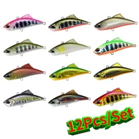 12pcsset vib lure 45mm 5g japan fishing lures 2020 vibration swim crankbait bass trout catfish bait pesca whopper plopper lot