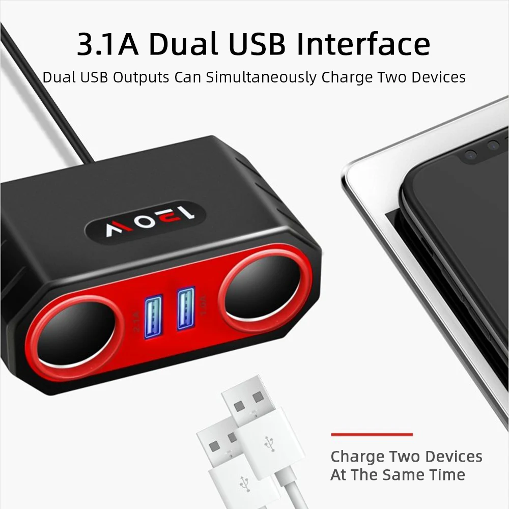 Автомобильное зарядное устройство с 3 USB-портами 12-24 В | Электроника