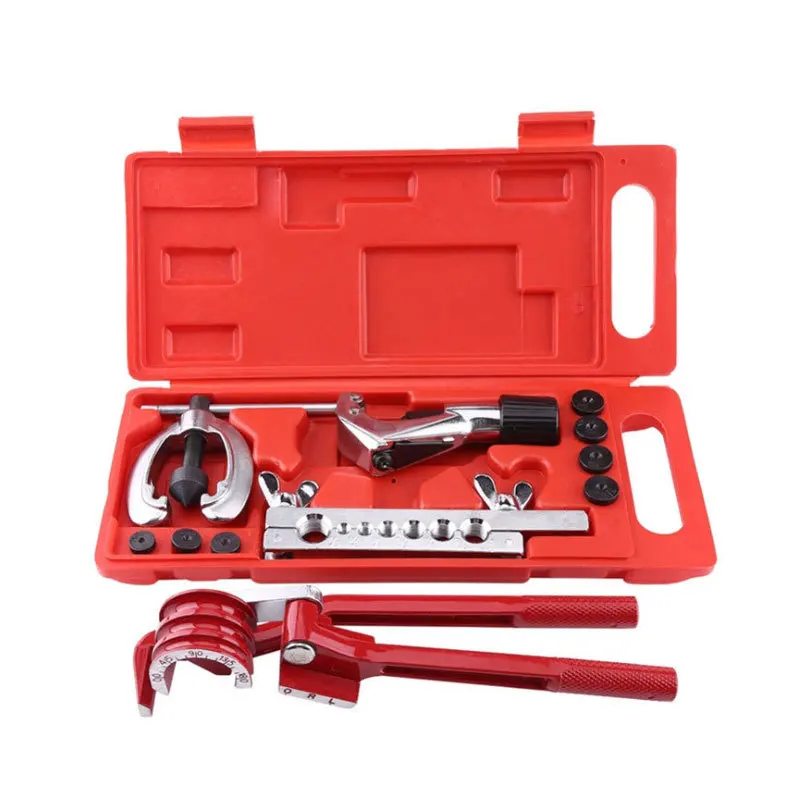 11PCS Manual Pipe Bender Pipe Flaring Kit Brake Fuel Tube Repair Flare Kit 1/4In 5/16In 3/8In Tube Bending with Tubes Cutter