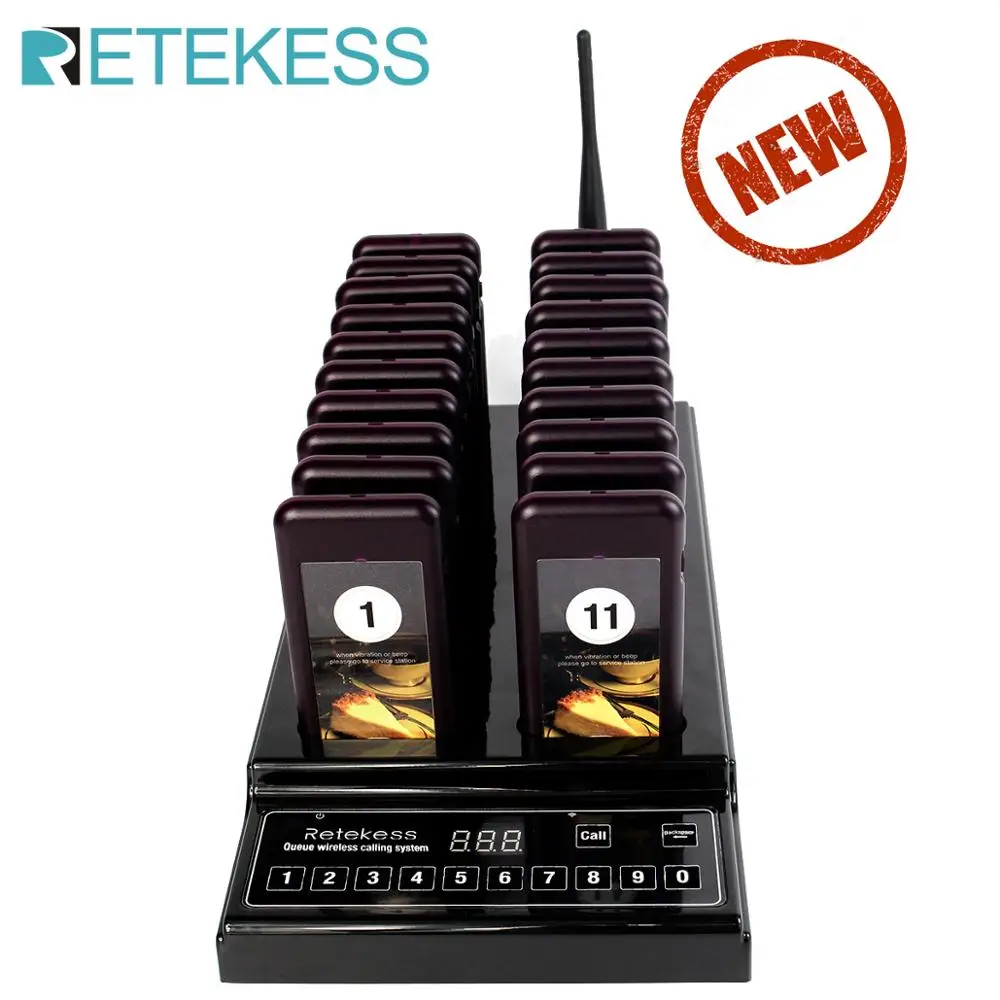 RETEKESS T112 Беспроводная ресторанная система подкачки, система очереди, ресторанная пейджер, вызов официанта, пейджер для ресторана, церкви
