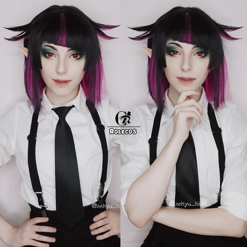 Парик для косплея ROLECOS из аниме витая страна чудес Lilia Vanrouge черных синтетических