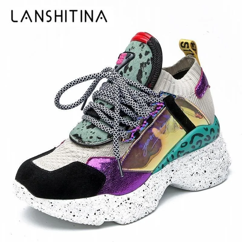 Женские кроссовки на танкетке 2020 см белые мягкие дышащие толстой подошве