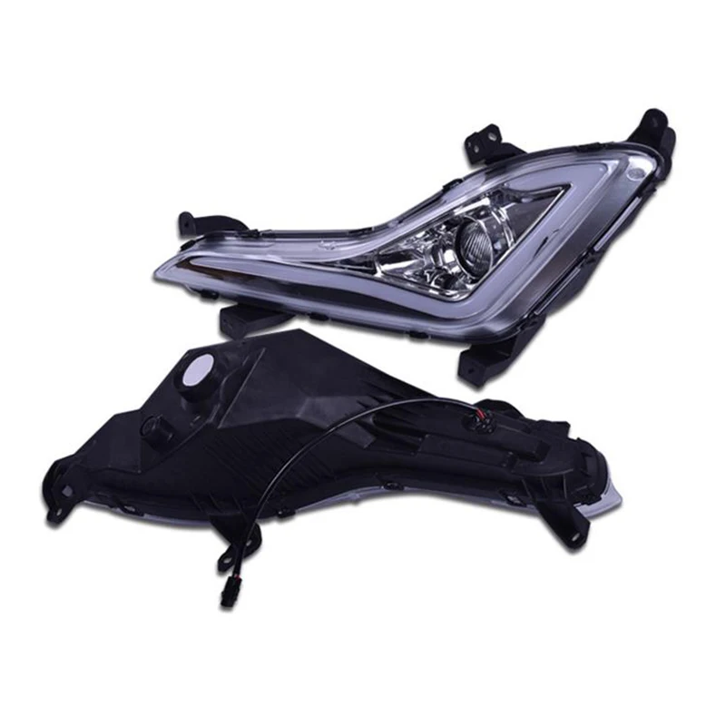 Автомобильные светодиодные дневные ходовые огни DRL с желтым указателем поворота