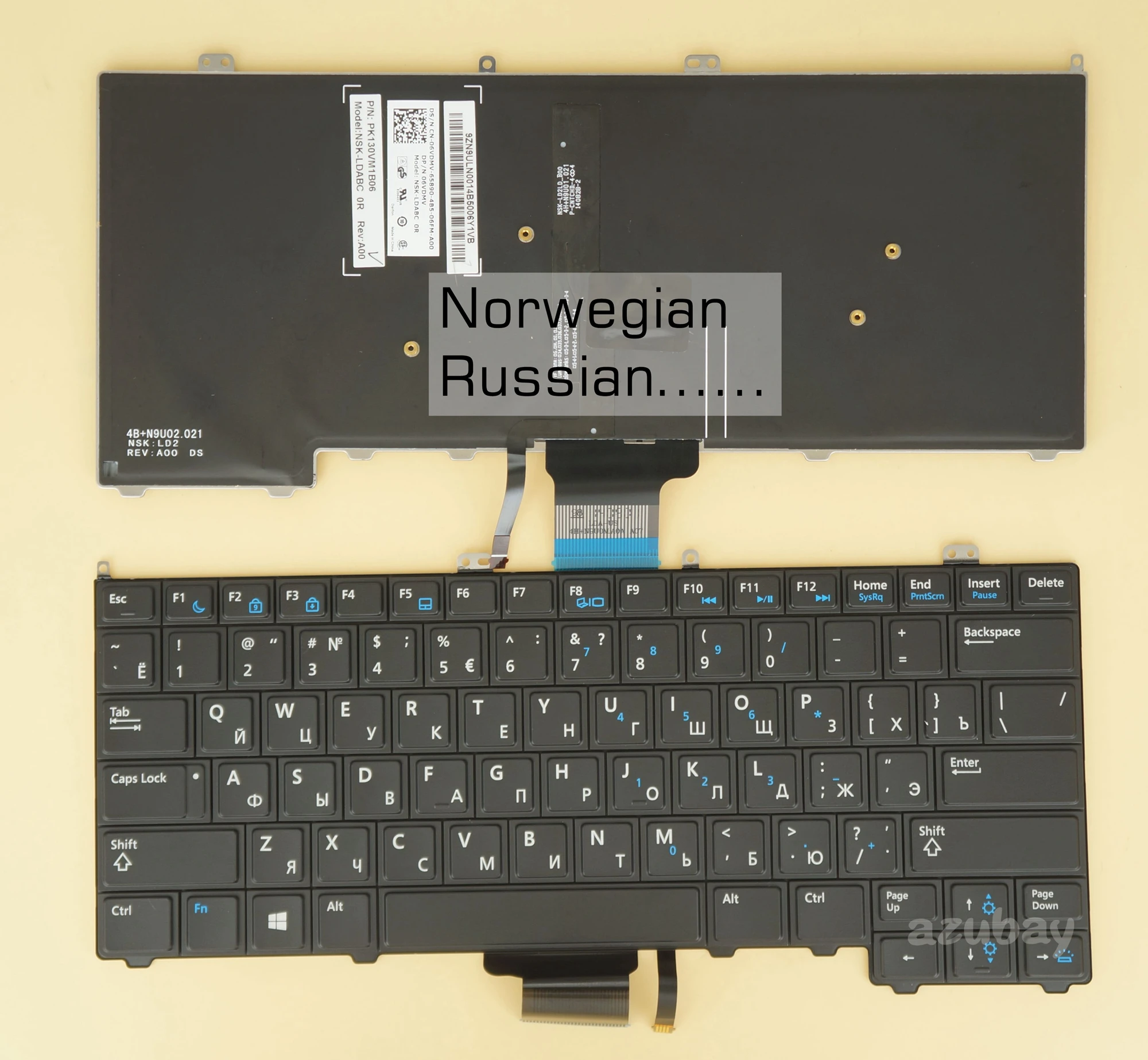 

Норвежская Русская клавиатура для Dell Latitude E7240 E7440, 0WGPHY 06VDMV NSK-LDABC PK130VM1B17 PK130VM1B06 подсветка, без указателя