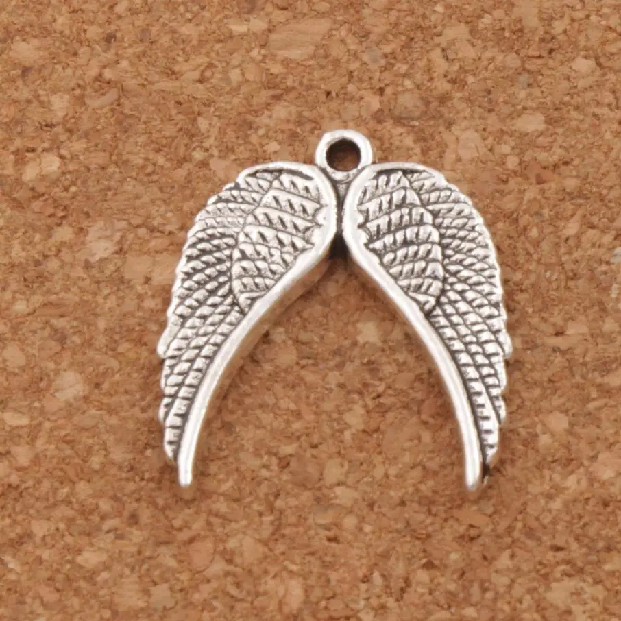 

140Pcs Double Angel Wings Spacer Charm Beads 21.2x18.9mm Zinc Alloy Pendants Jewelry DIY L220