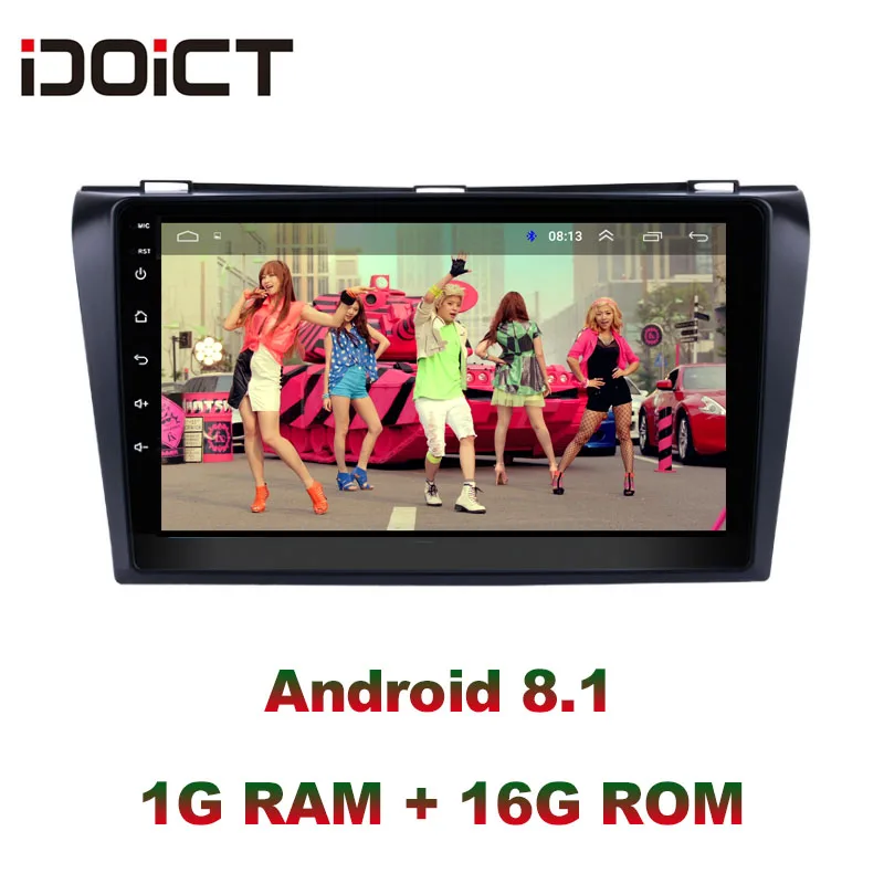 Автомобильный DVD плеер IDOICT Android 8 1 GPS навигация мультимедиа для Mazda 3 Радио 2004 2013