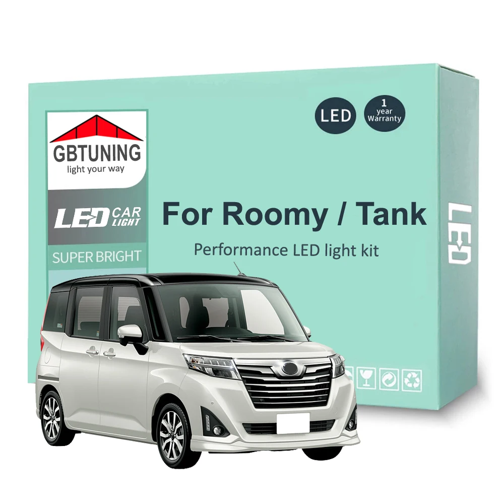 

12Pcs LED Interior Light Bulb Kit For Toyota Roomy Tank 2016 2017 2018 2019 2020 2021 Car LED Map Dome Reading Trunk Canbus 100%