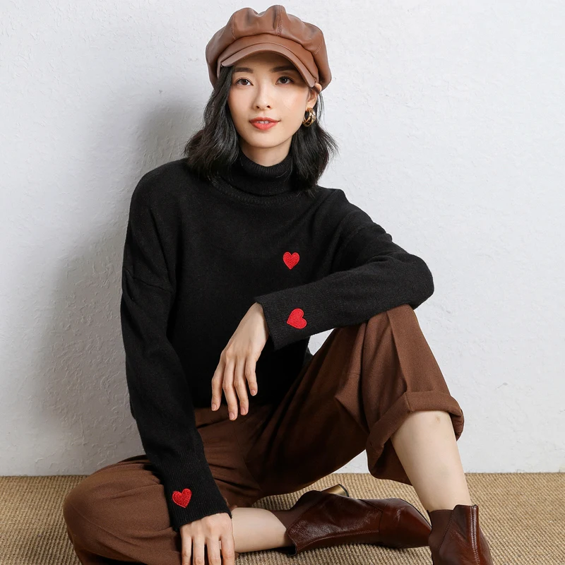 Женские кашемировые свитера утолщенные и свободные пуловеры с высоким