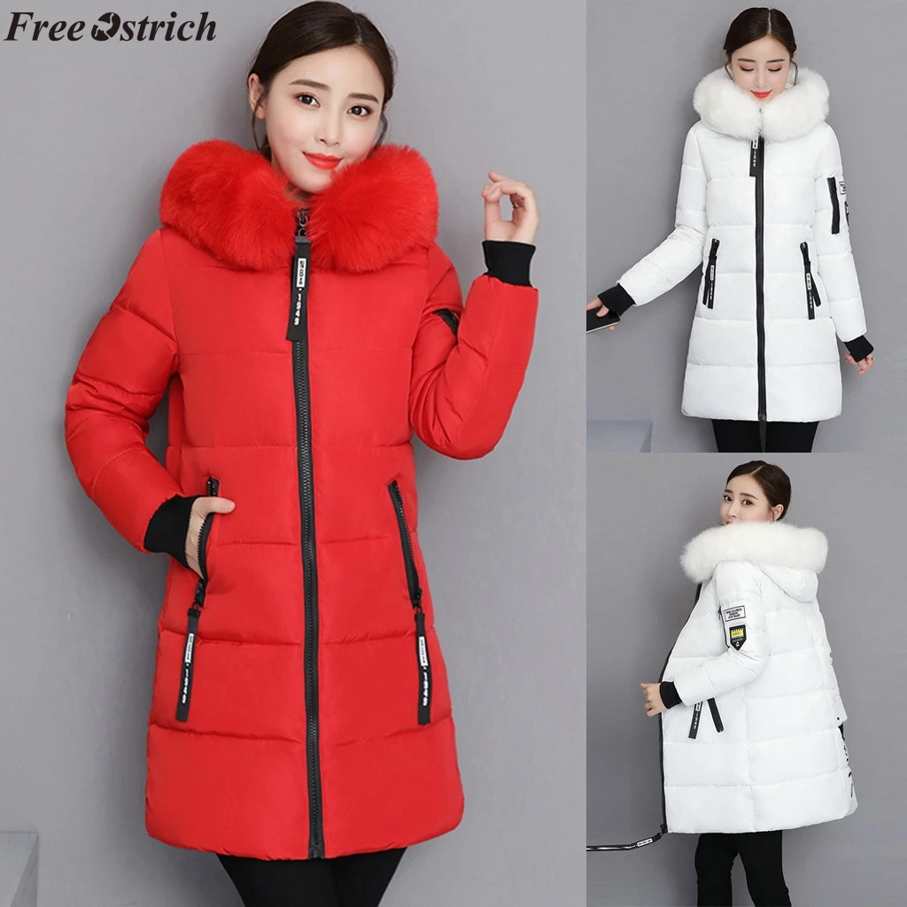 Женское пальто средней длины SAGACE толстая парка с кроличьим мехом Зимняя