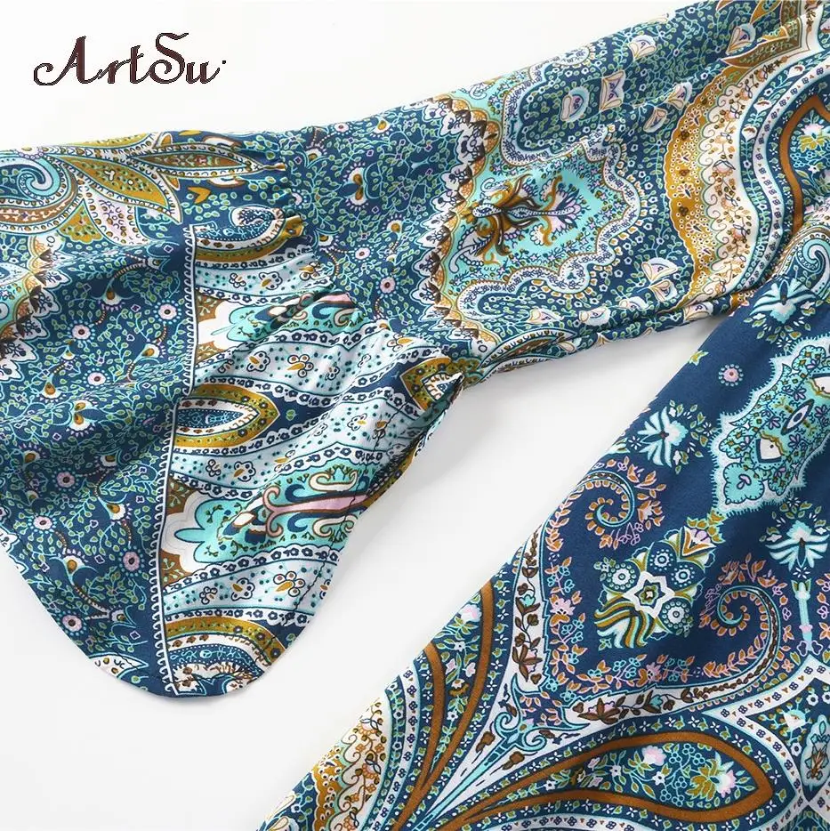 Женское прозрачное шифоновое платье ArtSu вечерние платья макси в стиле бохо с