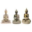 3 шт., статуэтка из песчаника Ганеша скульптура Будды, статуя, статуэтка ручной работы, сидящая статуэтка Будды Ганеша, буддизм, статуэтка Будды ручной работы