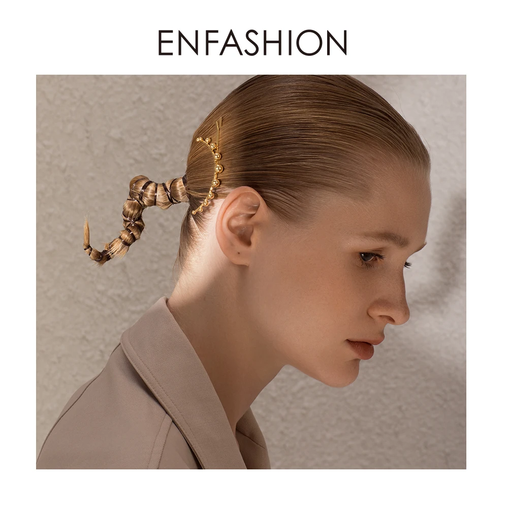 ENFASHION шариковые заколки для волос для женщин, аксессуары золотого цвета, заколки на голову, модные украшения для волос, подарки для девочек и друзей E1098