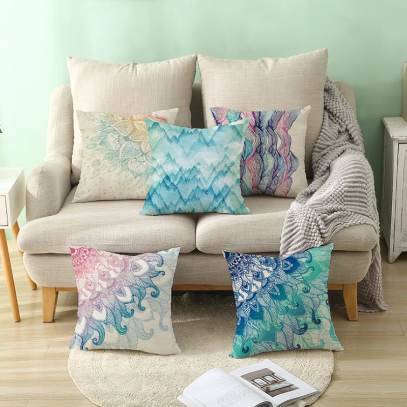 1 шт. декоративная подушка из полиэстера с рисунком мандалы|Наволочки| |