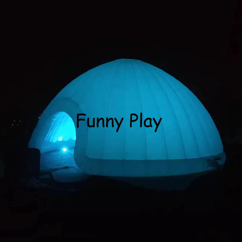 Надувной Igloo со светодиодный Ной подсветкой купольная палатка для
