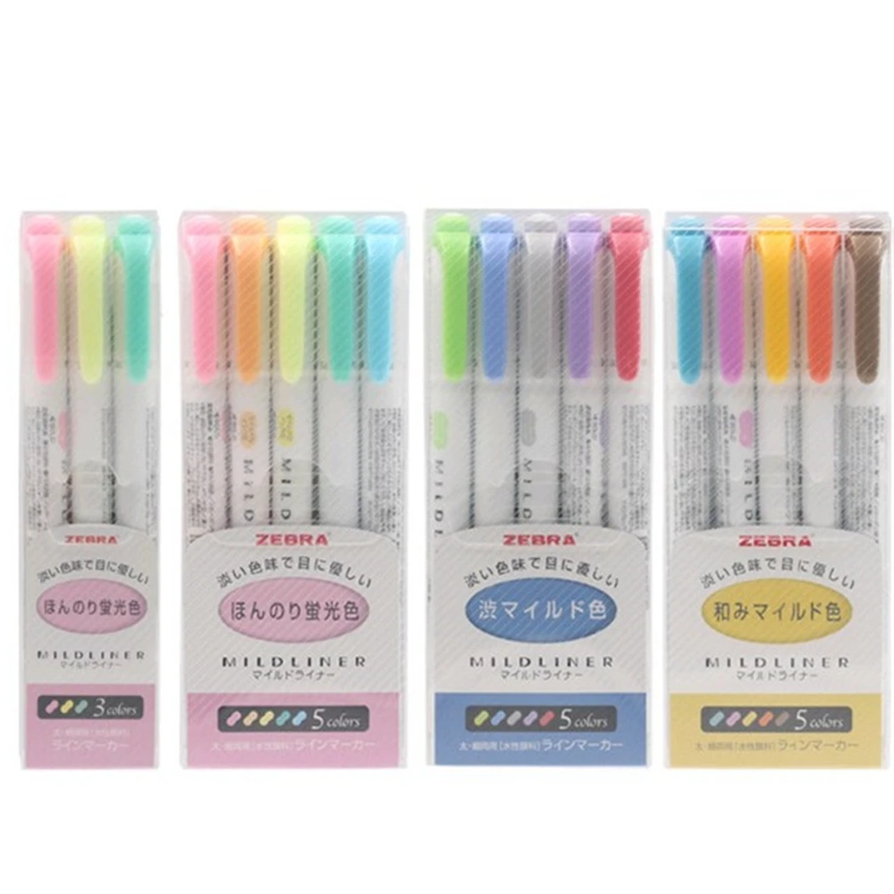 

Japanese Zebra Mild Liner Double Headed Highlighter Pen Drawing Marker Pens Zebra Mildliner Scribble Stationery School Markers