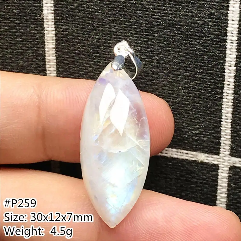 Естественный синий свет лунный камень кулон ювелирные изделия для женщин леди