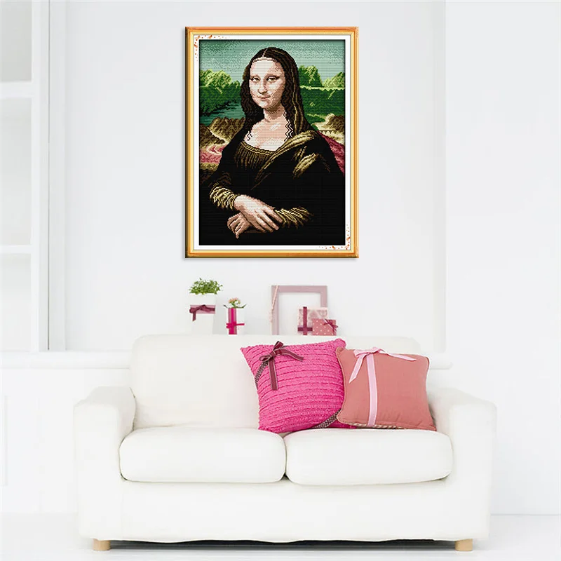 Joy Sunday Mona Lisa лелеять домашний декор Счетный Печатный холст DMC Набор для вышивки