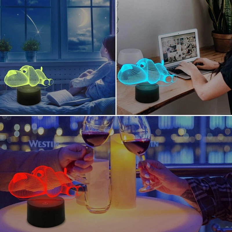 3D светодиодный ночной Светильник для собаки милый спальни дистанционное