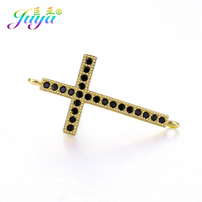 Gold Black Juya DIY Ювелирные изделия фурнитура поставки золото/серебро Бесконечность Крест соединитель подвески для женщин мужчин шарм браслеты Изготовление - Окраска металла: Gold Black