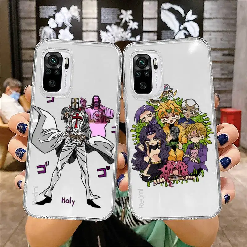 

JoJo's Bizarre Adventure JoJo Anime Phone Case Transparent for Xiaomi mi 10T Poco F3 X3 M3 Redmi Note 11 8 9 9S 10 Pro
