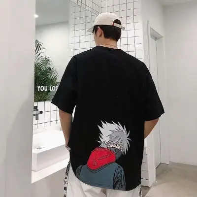 

2021new men's summer anime kakashi print short sleeve loose sports t-shirt