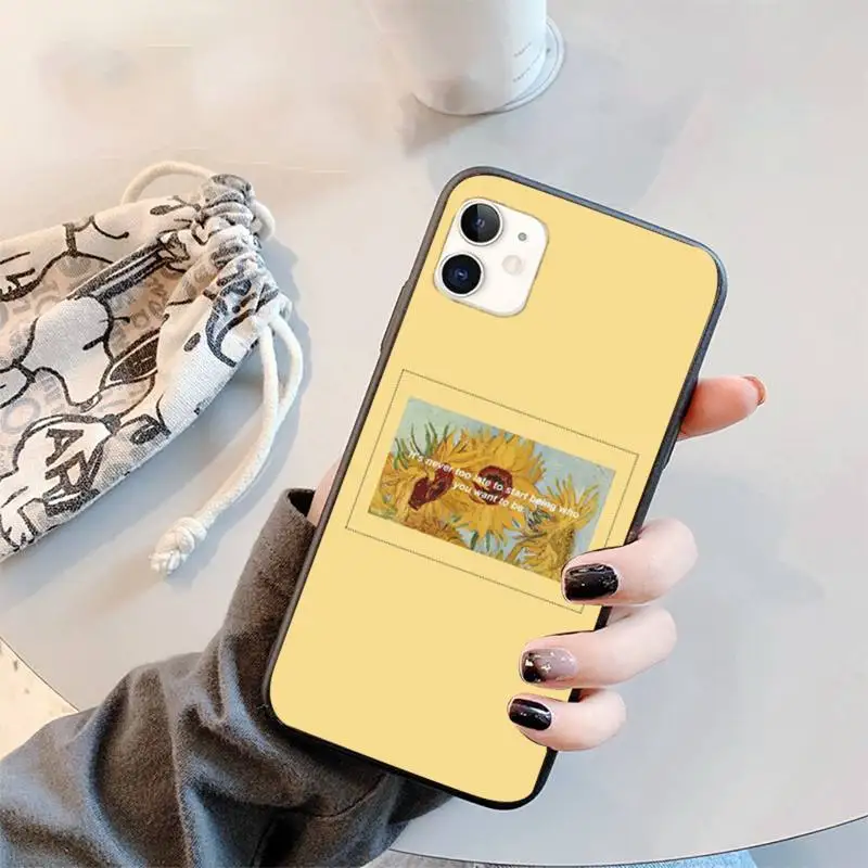 

Yellow flower Small daisy sunflowe Phone Case for iPhone 11 12 pro XS MAX 8 7 6 6S Plus X 5S SE 2020 XR mini
