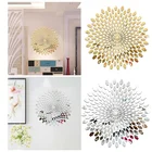 3D зеркальные настенные наклейки, акриловые круглые настенные наклейки сделай сам с подсолнухом, современный дизайн, украшение интерьера, наклейки для гостиной, 1 комплект