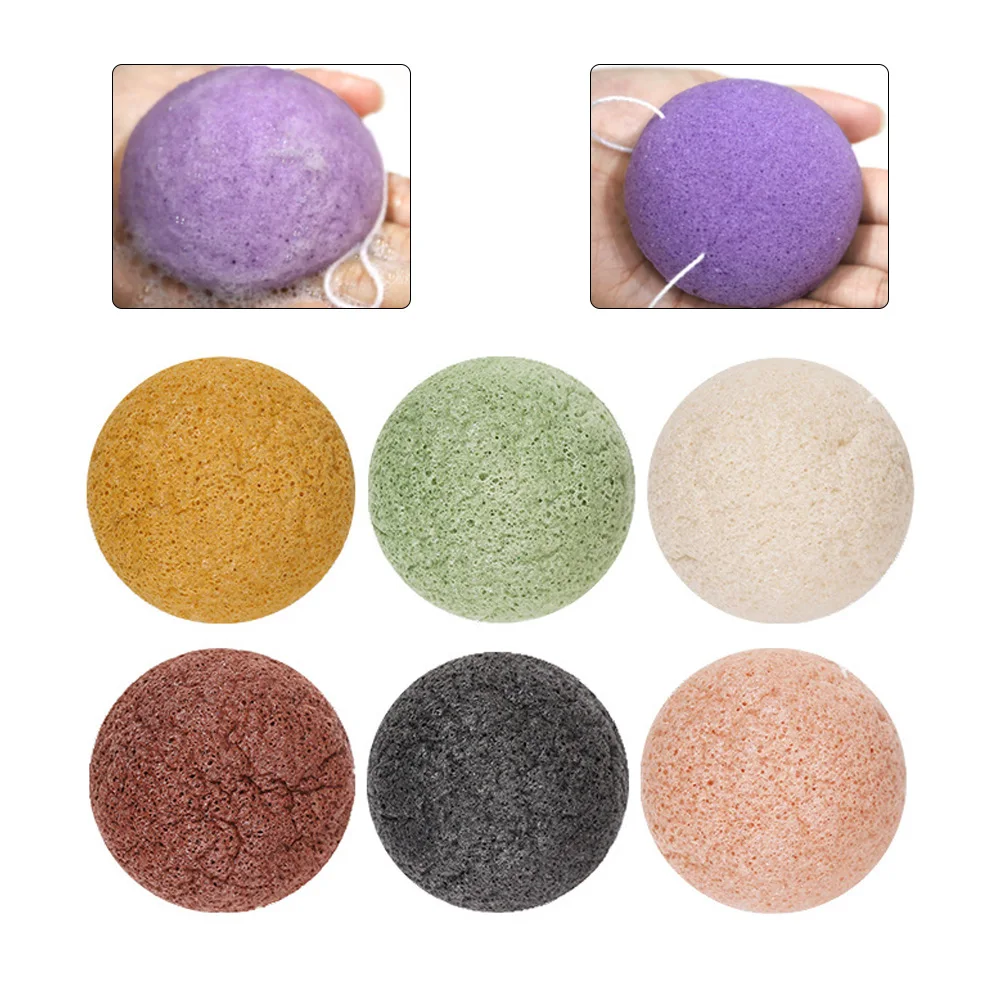 

Exfoliating Sponge Konjac Natural Sponge Facial Scrub Sponge Deep Cleansing Sponge Cleanser for Sensitive Skin 6PCS