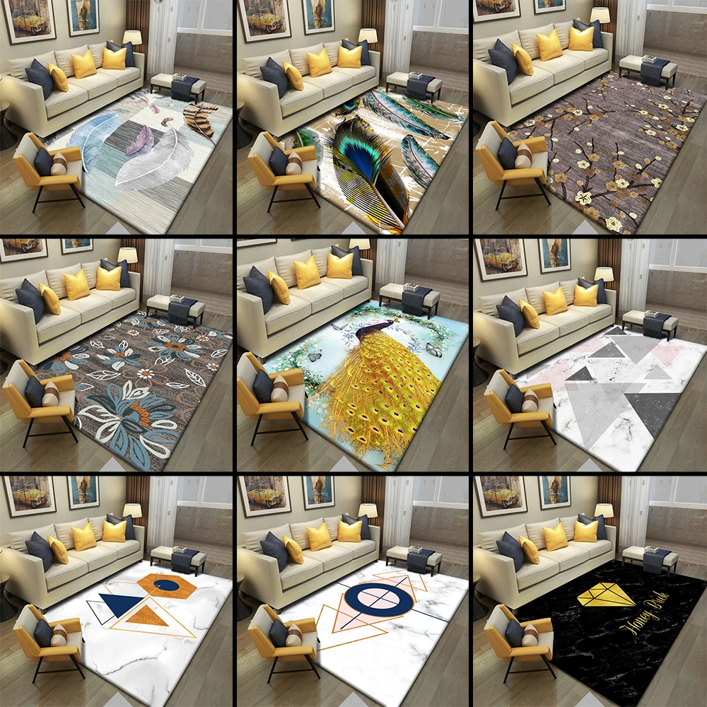 Ковер с птичьими перьями в скандинавском стиле мягкие фланелевые коврики для