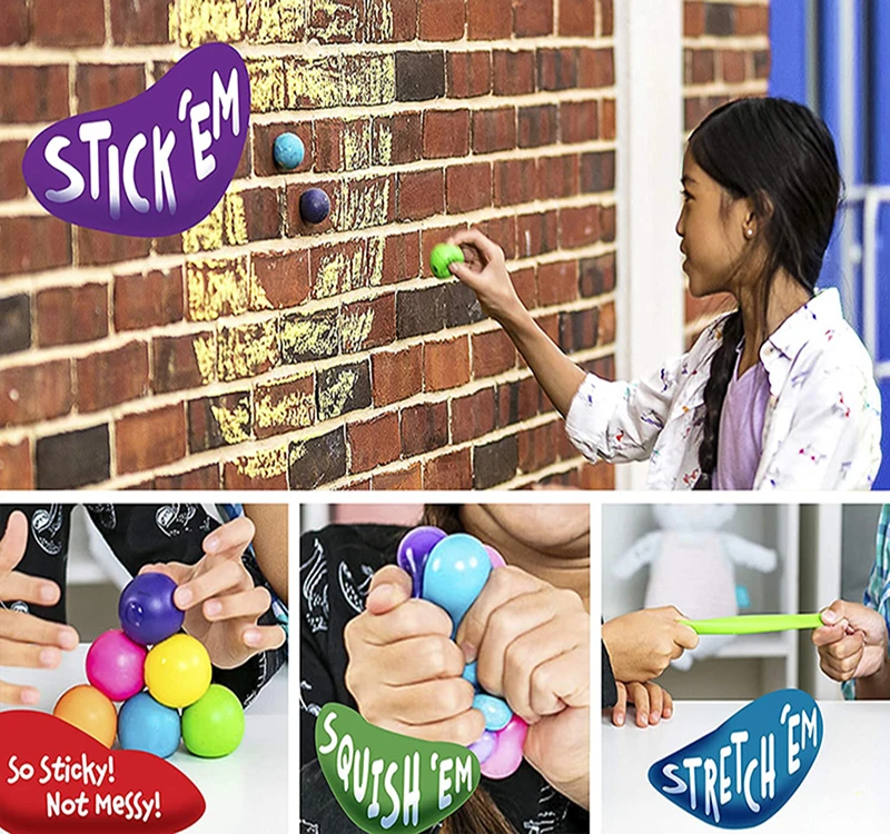 

Globbles, Anti Stress Reliever Balls, Squish & Fidget Toys, Sticky Wall Balls Alleviate Tension, Anxiety Christmas Gift for Kids