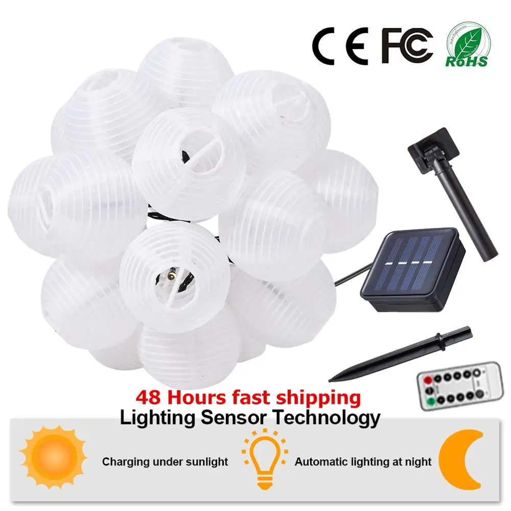 

Christmas Fairy lighting LED String Lights Garden Decoration Lantern street Garland Remote Control Solar String Lights Outdoor