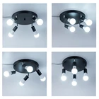 Потолосветильник па, светодиодная с 4 головками, с серебристым, черным и белым корпусом, E27