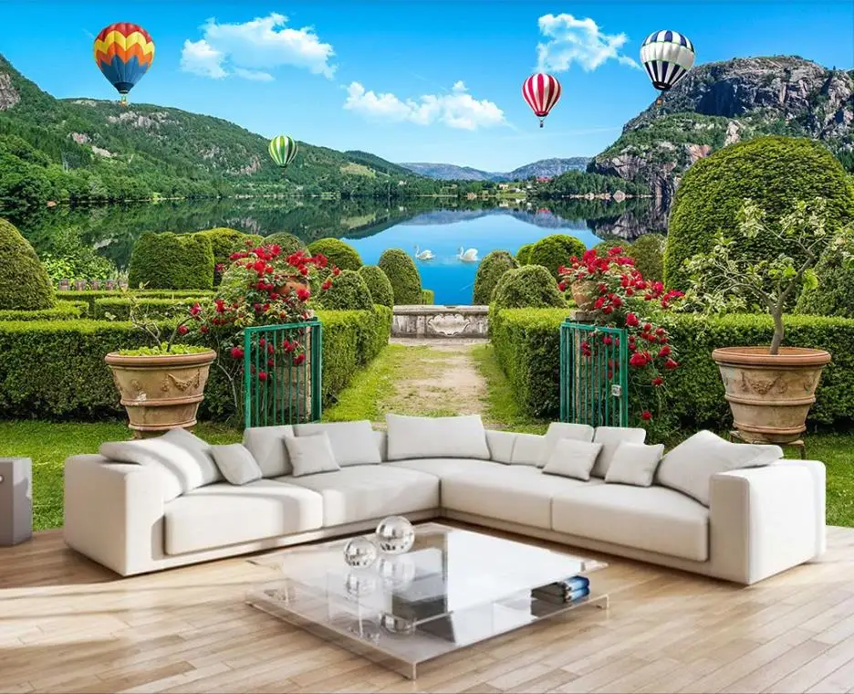 Custom photo wallpaper Large mural Living room sofa stereoscopic landscape scene