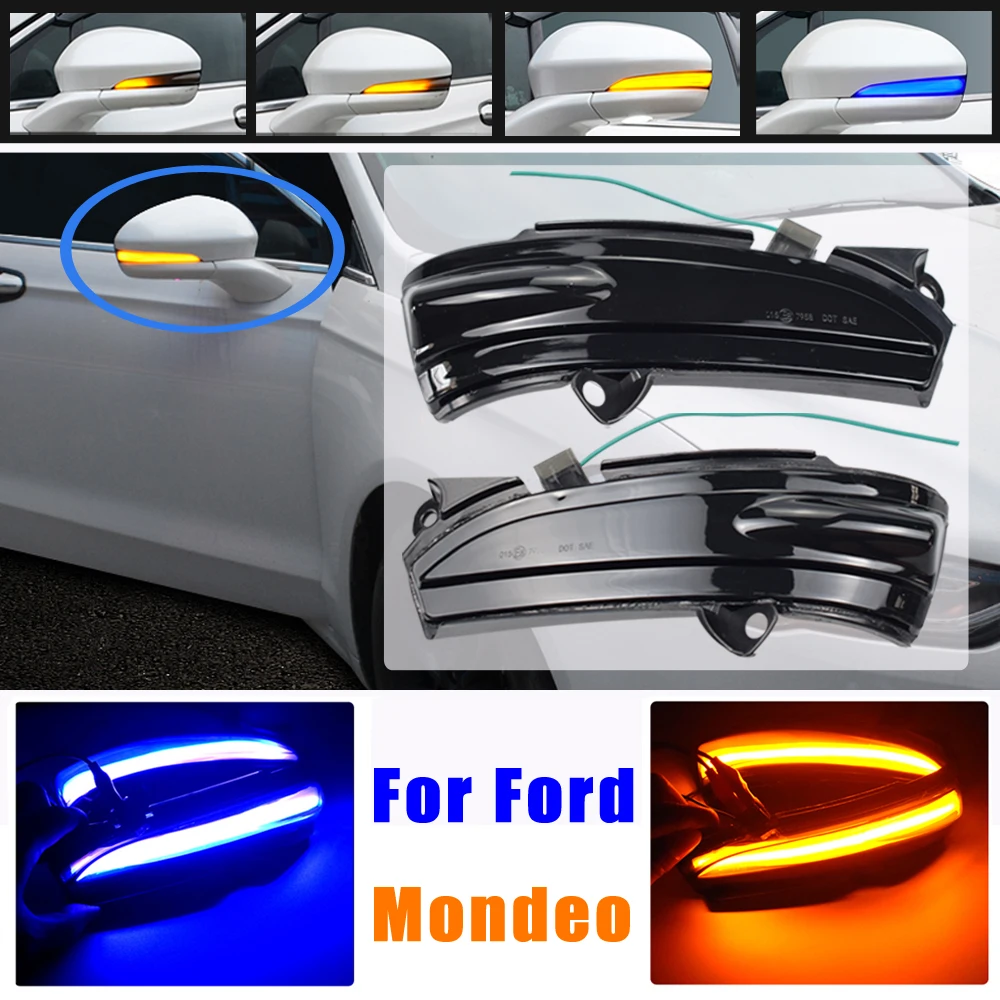 

Dynamic LED Blinker Side Mirror Marker Turn Signal Light Lamp For Ford Mondeo MK5 2014-2019 MK V 5