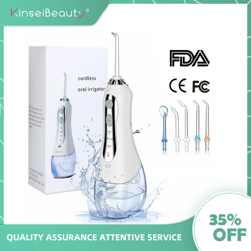 3 Modes Oral Irrigator Portable Water Dental Flosser Water Jet Floss 300ml Water Tank + 6 Jet Tips USB Rechargeable